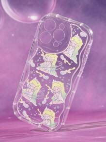 Pop Mart Azura X SHEIN Ốp lưng điện thoại di động họa tiết hoạt hình vui nhộn bền và thời trang - Thiết kế ốp lưng bảo vệ in, tương thích với iPhone - Trong sáng - Xem 2