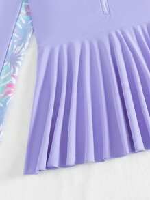 Bộ đồ bơi tankini in họa tiết mùa hè cho bé gái tuổi teen - Màu tím - Xem 4