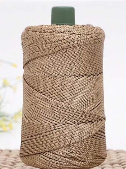 SHEIN 1 Rolle bunte gedrehte geflochtene Schnur, Cut Out Schnur für DIY Basteln, handgemachte Taschen, Kordel Gürtel Accessoires, dekorative Polypropylen Faser Schnur, Häkelgarn, handgehäkelte Taschengarne, Kissen, Hut, modernes einfarbiges Polyamid DIY Garn