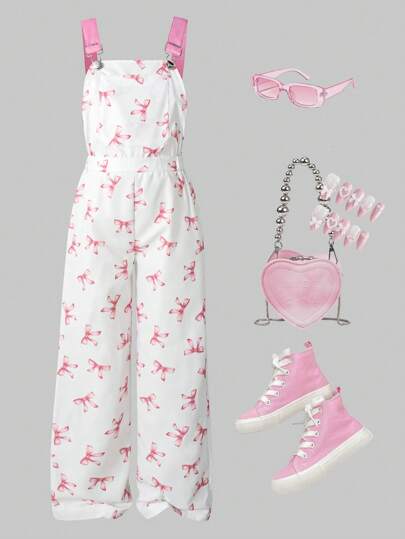 SHEIN ChillGRL Mono de niña preadolescente con estampado de mariposa