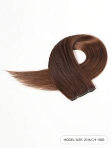 Invisible Genius Weft Human Hair Extensions Real Human Hair Salon Qulity Hair Easy To Style, Suitable For All Hair Types And Daily Wear Can Be Cut Anywhere No Shedding & No Unraveling & No Return Hair & No Scalp Rritaion Dark Brown Color S4# - S4 - View 2
