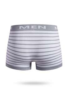 Men's Striped & Letter Print Fashion Boxer Briefs, Suitable For Daily Wear 6 Pcs, - Multicolor - View 20