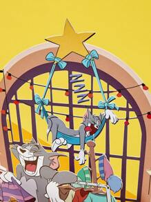 TOM & JERRY X SHEIN Cartoon Pattern Fashionable Cute Pop-Up Greeting Card