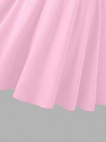 Teen Girl Red Beaded Puff Sleeve Backless Bow Design Fashion Retro Sweet Elegant Princess Dress