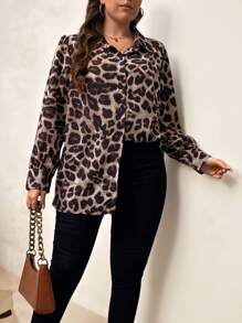 SHEIN Clasi Shirt mit Leopard Muster