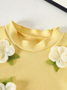 女宝宝可爱百搭立体碎花上衣，适合夏季