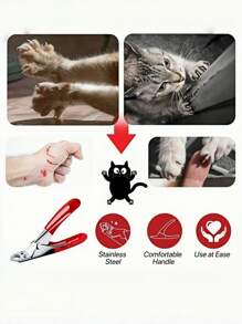 1pc Professional Pet Nail Grooming Tool - Stainless Steel Scissor-Style Clipper For And Precise Dog And Cat Paw Grinding And Trimming - Convenient Design For Gentle Grooming