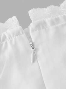 SHEIN MOD Women's White Ruffled Hem Short Skirt With Belt, Boho Skirt, Holiday, Casual Skirt, Holidays Skirt, Vacation Hippie Casual Bohemian Skirt, Spring&Summer Skirt,Concert,Western Wear