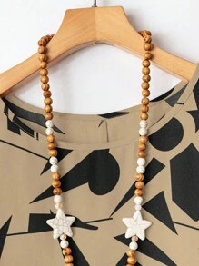 Linhara Ensemble femme grande taille 2 pièces, top à col ras-du-cou à manches courtes et imprimé géométrique, shorts amples avec nœud papillon. Tenue d'été mode, décontractée et élégante pour la maison