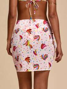 Travachic Damen Bunte Zufallsprint Strandkleid, für Strände - Verschiedenfarbig - Übersicht 2