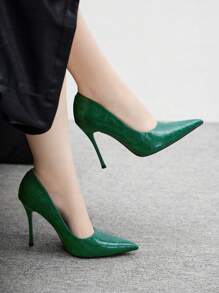 CUCCOO SZL 女士简约实用绿色高跟鞋 - 綠色 - 查看 3