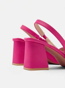 CUCCOO CURVES Women's Plus Size Fuchsia Classic Comfortable Pointed Toe High Heels, Pink - Hot Pink - View 8