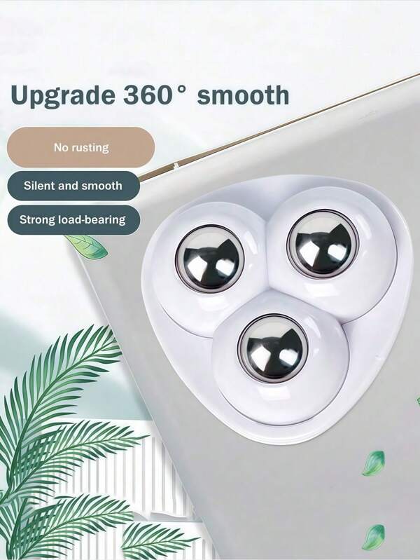 4PCS 360° Swivel Casters Wheels With Triple Ball Bearings No Drill Self-Adhesive Furniture Rollers Silent Heavy Duty Smooth Gliding For Chair Cabine Sofa Table Wardrobe Easy Install Home Office Upgrade