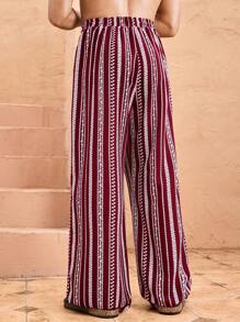 Manfinity VCAY Pantalones largos de hombre de pierna recta, sueltos y con cintura elástica, casuales y de uso diario de moda