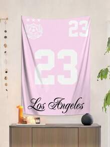 ROMWE Grunge Punk 1 pieza Tapiz con patrón de números de jersey, adecuado para sala de estar y dormitorio - Multicolor - Ver 6