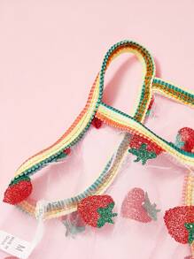 PETSIN Dopamine Print Strawberry Design, Lightweight & Breathable Summer Pet Harness Top, Dog/Cat Vest - Multicolor - View 3