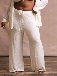 MUSERA 加大码纹理系带阔腿裤假日泳装性感浪漫优雅秋冬秋季