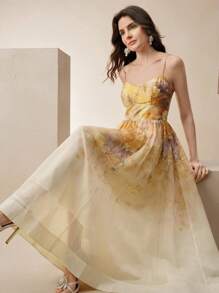 Anewsta 花卉印花优雅时尚夏季无袖连衣裙 - 彩色 - 查看 7