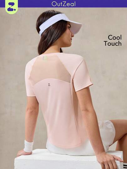 OutZeal 女士户外运动健身速干透气网眼修身圆领上衣