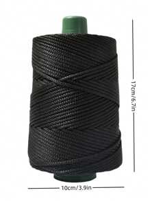 1 rollo de cuerda trenzada retorcida y colorida, cordón hueco para manualidades DIY, bolsos hechos a mano, accesorios de cinturón de cordón, hilo decorativo de fibra de polipropileno, hilo de crochet, hilo para bolsos a ganchillo, cojines, sombreros, hilo DIY de poliamida de unicolor moderno - Negro - Ver 3