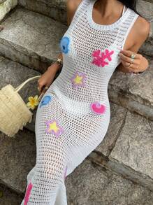 Sunnyshic Fun Ocean Cutout Knit Dress - White - View 1