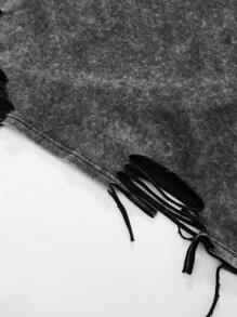 Chillumni Men's Letter Print Distressed Casual Short Sleeve T-Shirt For Summer, 2000s Style - Black - View 7