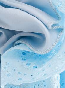 SHEIN Vintaside Kids 2件套女婴吊带蛋糕上衣+牛仔短裤套装，夏季 - 藍色 - 查看 4