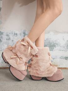 Sugerpunk 女士厚底踝靴，粗跟，可爱街头/校园风格