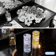 1/2 件圆柱形透明弹性发带夹，塑料发饰收纳盒 - 無色 - 查看 5