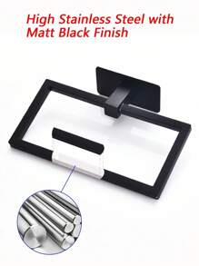 1 件粘性手巾架，黑色毛巾环，浴室墙壁毛巾架，浴巾环，圆形，矩形，浴室不锈钢毛巾架，壁挂式毛巾架，银色，金色手巾钩，浴室毛巾收纳整理架，黑色毛巾架，