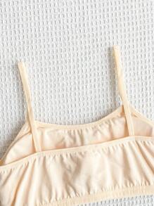 Bộ 5 chiếc áo ngực hai dây màu trơn cho bé gái có đệm, chất liệu cotton đơn giản, thoải mái, đồ lót nhiều lớp - Nhiều màu - Xem 4