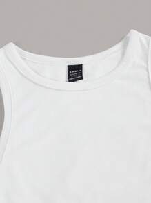 SHEIN 3 件套青少年女孩休闲修身圆领无袖背心 - 寶藍色 - 查看 5