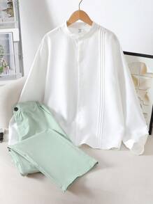 2 件套青少年男孩绅士套装，包括白色修身长袖衬衫和长裤，优雅时尚的服装，适合婚礼、婚礼嘉宾、花童、戒童 - 彩色 - 查看 4