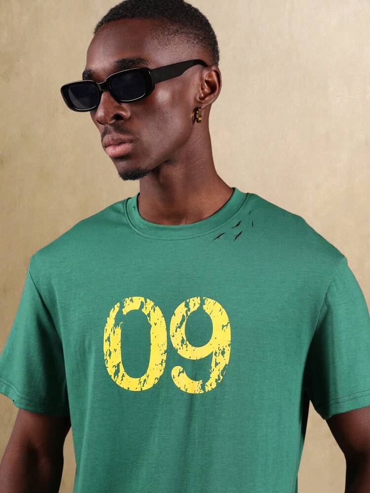 Athletic Number Print Men's T-Shirt