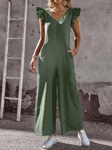 EMERY ROSE Tuta corta a maniche corte ampia, completo estivo da donna, outfit da vacanza per donna