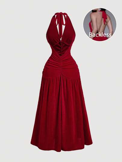 SHEIN MOD 女士性感露背吊带连衣裙，夏季