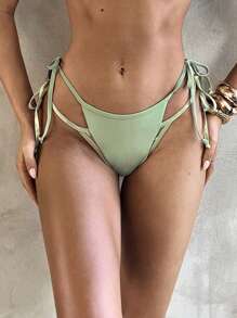 Aloruh 女士夏季新款比基尼泳裤拼接二合一闪亮金属材质迷人派对优雅性感女士沙滩泳装