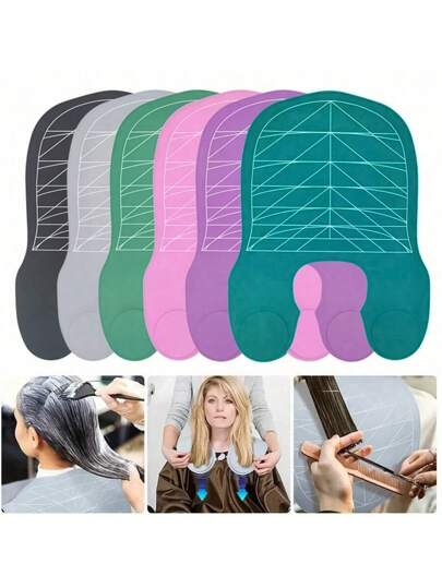 1pc Silicone Hairdressing Cape, Prevent Hair Breakage, Hair Cutting, Coloring, Perming Shoulder Pad, Plaid Hair Cutting Cape, Striped Hair Cape