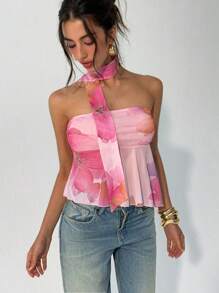 Aloruh Women's Leopard Print Backless Sexy Y2K Music Festival Crop Top,Graduation,Back To School - Multicolor - View 6