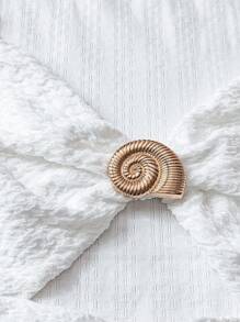 SHEIN LUNE Áo thun dệt kim họa tiết tay bồng màu trơn thường ngày cho nữ cỡ lớn - trắng - Xem 3