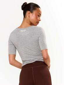 Musera Sport Áo thun và áo ba lỗ thể thao nữ, Padel, Tennis, Pickleball, tập gym, thể dục mùa hè - Xám - Xem 4