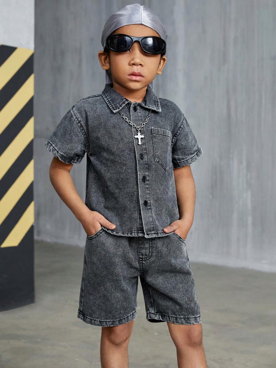 Toddler Boys Casual Fashion Loose Denim Set