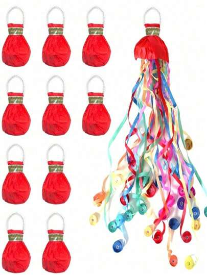 1PC/5Pcs/10Pcs,Hand Throw Streamers With Colorful,For Celebration,Colorful Streamer Popper, No Mess Multi-Color Paper Streamer, Hand Throw Confetti Streamers For Birthday, Propose, Engagement, Wedding, Graduation, Bridal Shower Party Favors,Party Confetti Bomb, Hand Throw Streamers, New Year Parties,Christmas