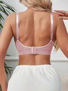 SHEIN 1pc Women's Strawberry Print Wireless Non-Slip Nursing Bra - Purple - View 2