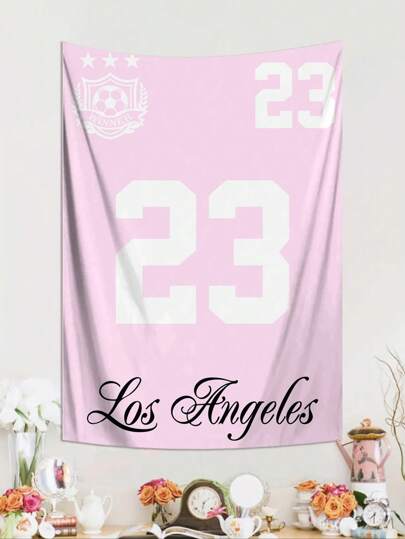Grunge Punk 1 pieza Tapiz con patrón de números de jersey, adecuado para sala de estar y dormitorio