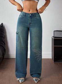 INAWLY INAWLY Women's Diamond-Embellished Fashion Jeans - Multicolor - View 4
