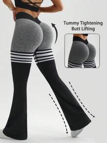 Easithlete Seamless High Elasticity Women Sports Leggings, Waist Cinching & Booty Lifting - Black - View 1