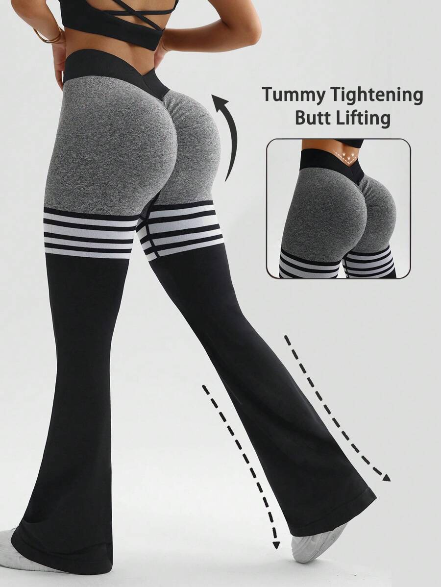 Easithlete Seamless High Elasticity Women Sports Leggings, Waist Cinching & Booty Lifting - Black - View 1