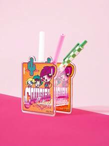 THE POWERPUFF GIRLS X SHEIN 花朵、泡泡、毛茛图案亚克力组装收纳盒 - 黃色 - 查看 2