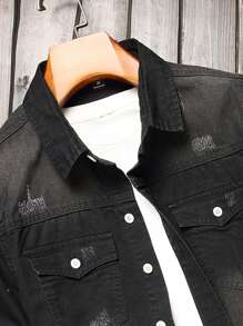Manfinity Homme Plus Size Men's Long Sleeve Single Breasted Casual Denim Shirt